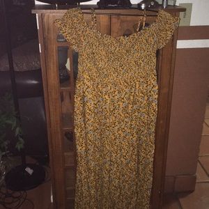 Sexy off shoulder mid length flower print